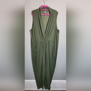 LISA RINNA Jumpsuit | Sleeveless | Olive Green | Size 3X